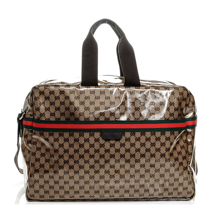 Gucci Crystal Monogram Web Large Carry On Duffle Bag Brown 1 of 6