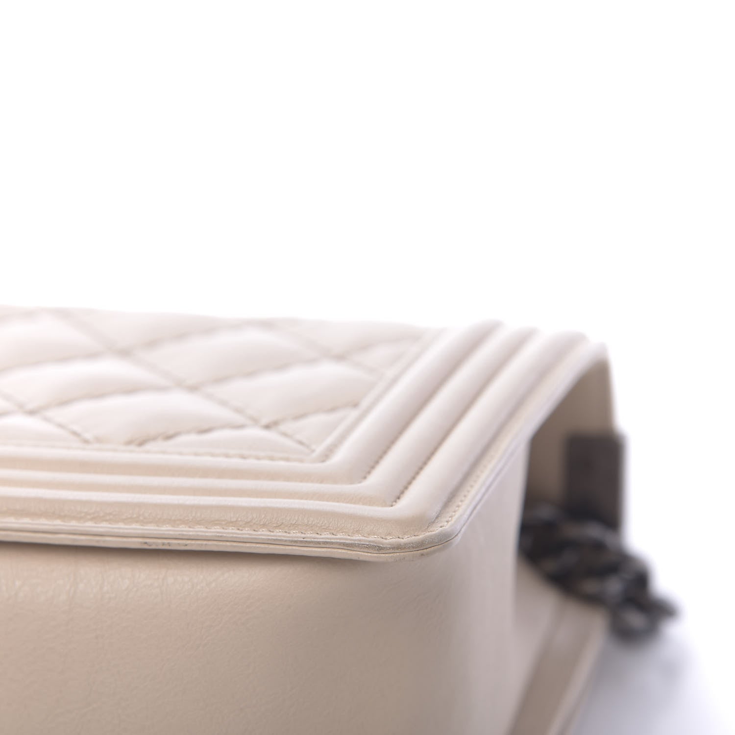 Chanel Quilted Double Stitch New Medium Boy Flap Beige 12 of 17