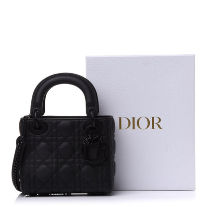Christian Dior Ultra Matte Calfskin Cannage Mini Lady Dior Black 10 of 10