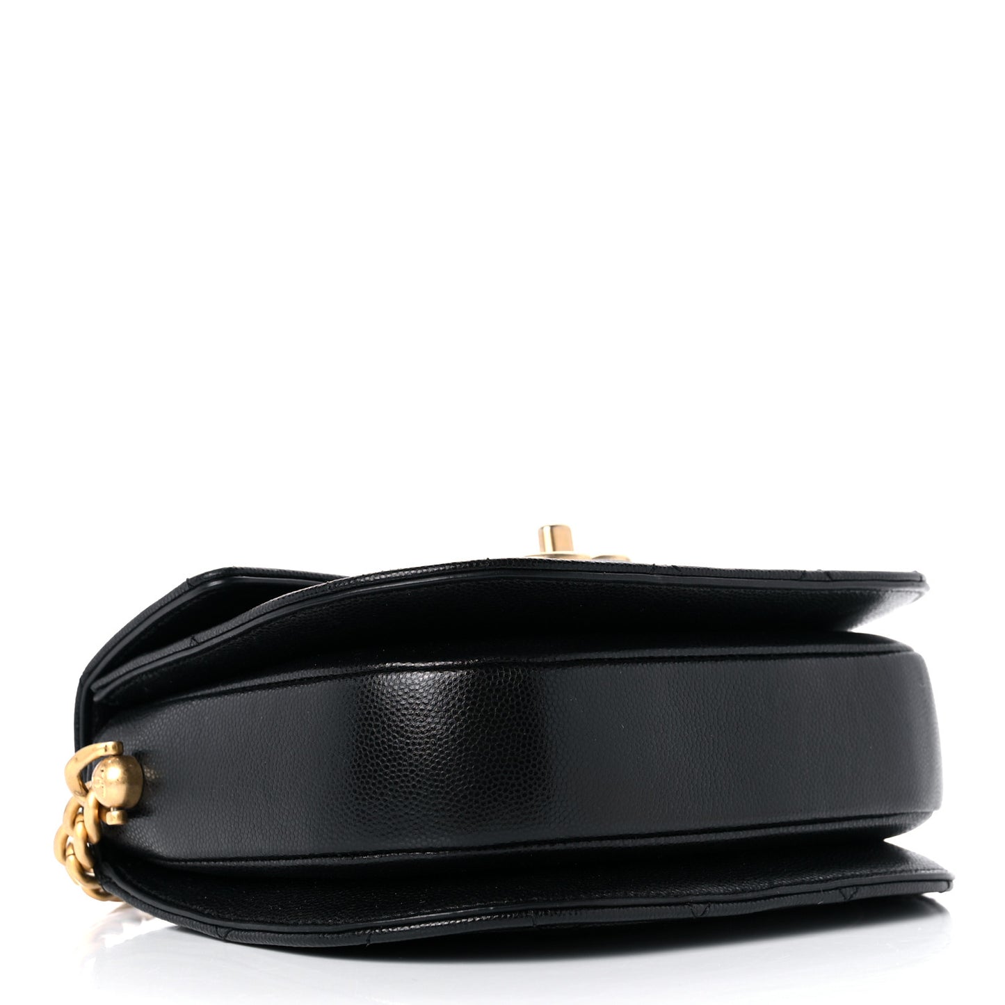 Caviar Quilted Moon Messenger Black