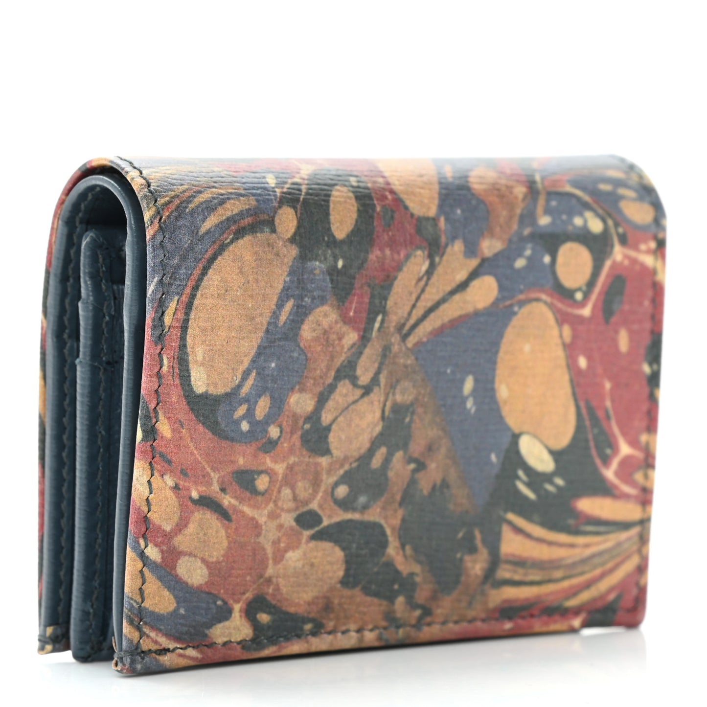 Shangai Calfskin Butterfly Garden Card Case Multicolor