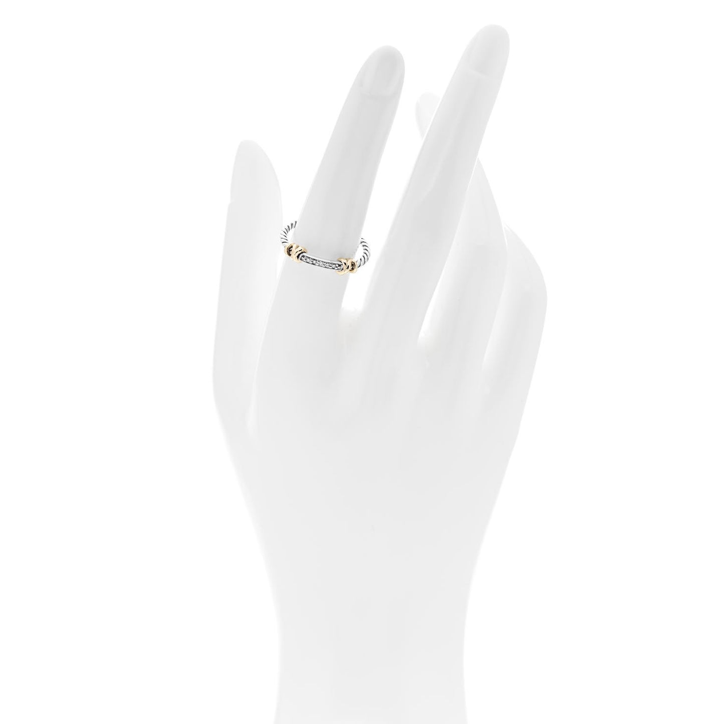 Sterling Silver 18K Yellow Gold Diamond Petite Helena Wrap Ring 54 7