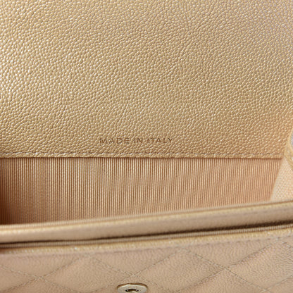 Chanel Iridescent Caviar Quilted Flap Card Holder Beige 7 of 8