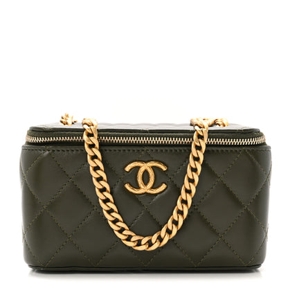 Chanel Lambskin Quilted Small Pillow Crush Vanity Case With Chain Green 1 of 10