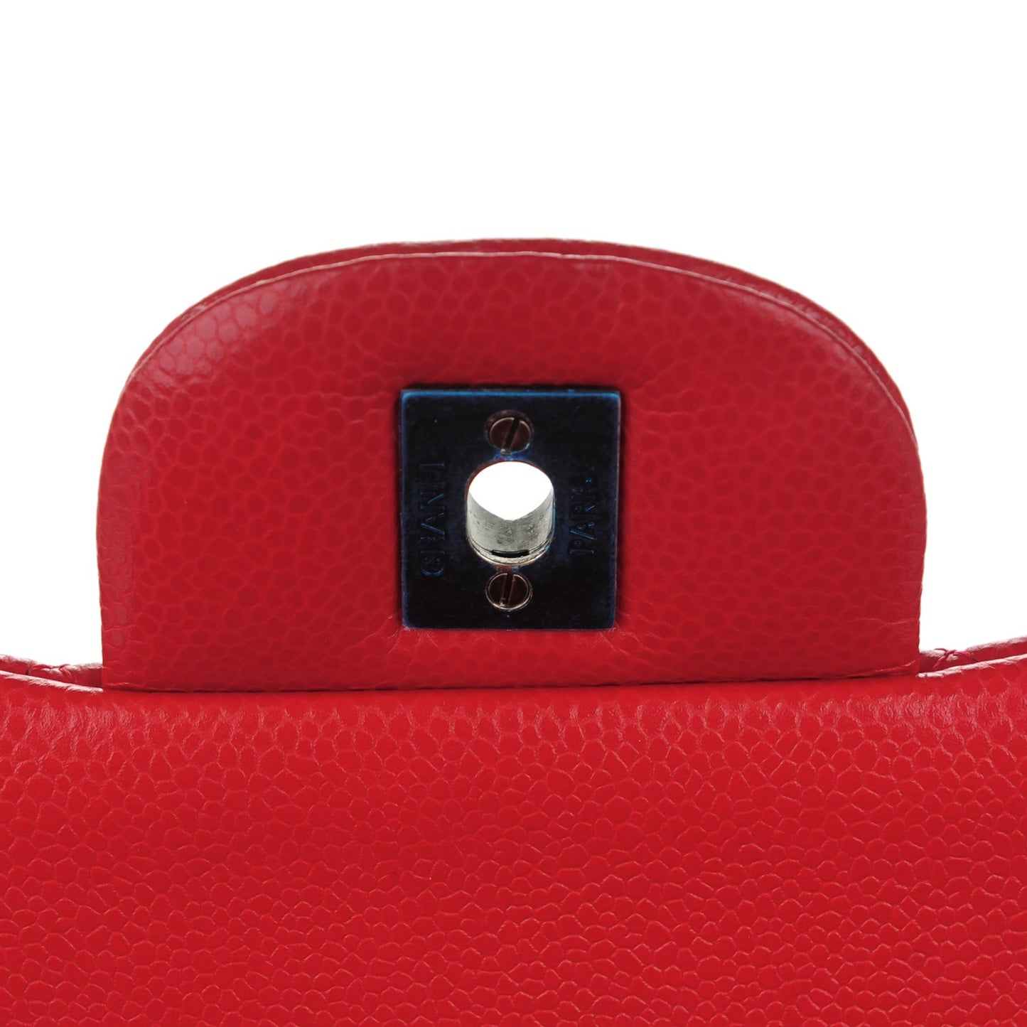 Caviar Quilted Jumbo Double Flap Red