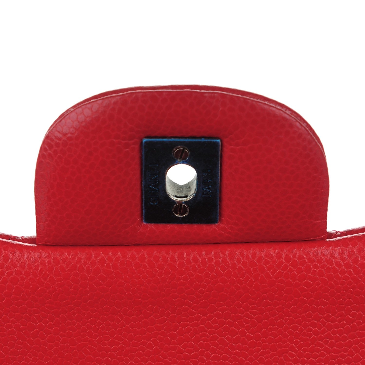 Chanel Caviar Quilted Jumbo Double Flap Red 6 of 8