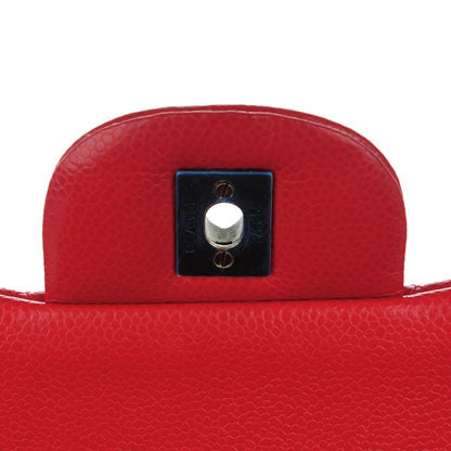 Chanel Caviar Quilted Jumbo Double Flap Red 6 of 8