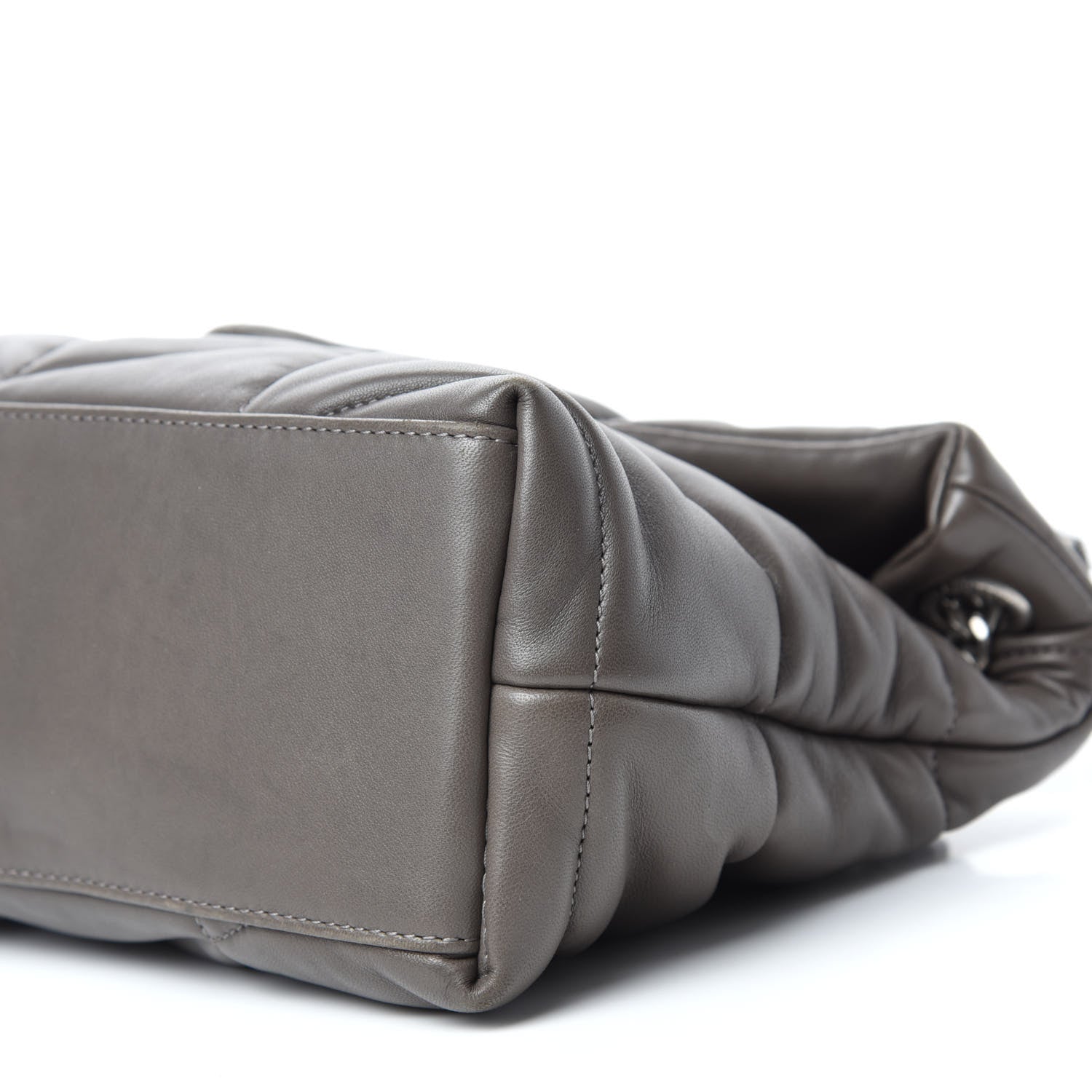 Saint Laurent Lambskin Quilted Small Loulou Puffer Monogram Chain Satchel Concrete 7 of 14