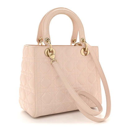 Christian Dior Lambskin Cannage Medium Lady Dior Light Pink 3 of 14