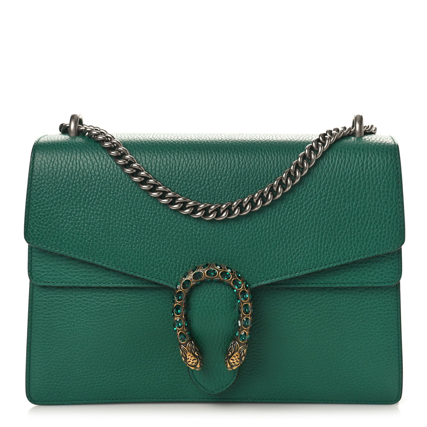 Dollar Calfskin Crystal Medium Dionysus Shoulder Bag Emerald