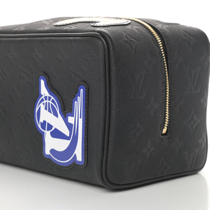 Louis Vuitton X NBA Calfskin Monogram Embossed Cloakroom Dopp Kit Black 8 of 9