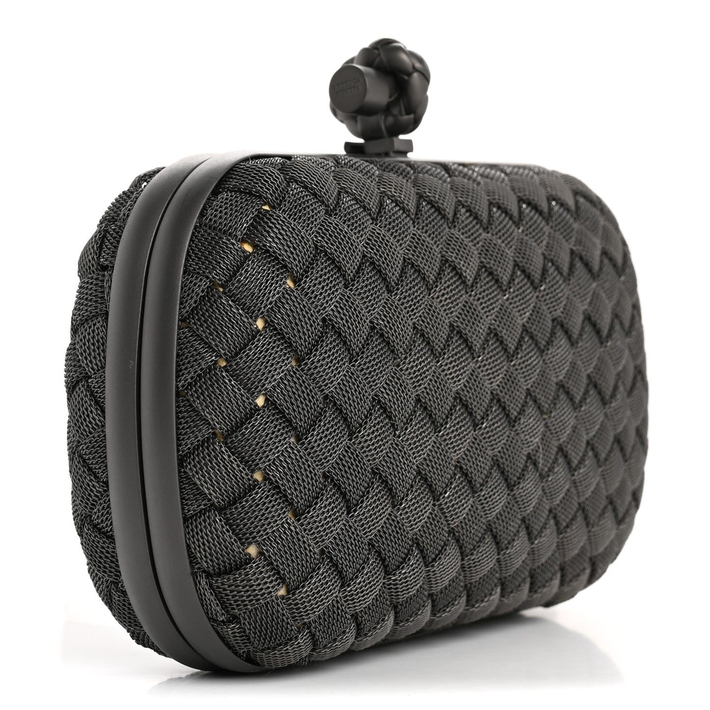 Metal Intrecciato Mesh Woven Knot Clutch Argento