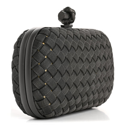 Bottega Veneta Metal Intrecciato Mesh Woven Knot Clutch Argento 3 of 6