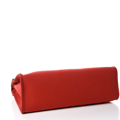 Hermes Vache Hunter Toile Herbag Zip 31 PM Rouge Tomate Natural 5 of 10