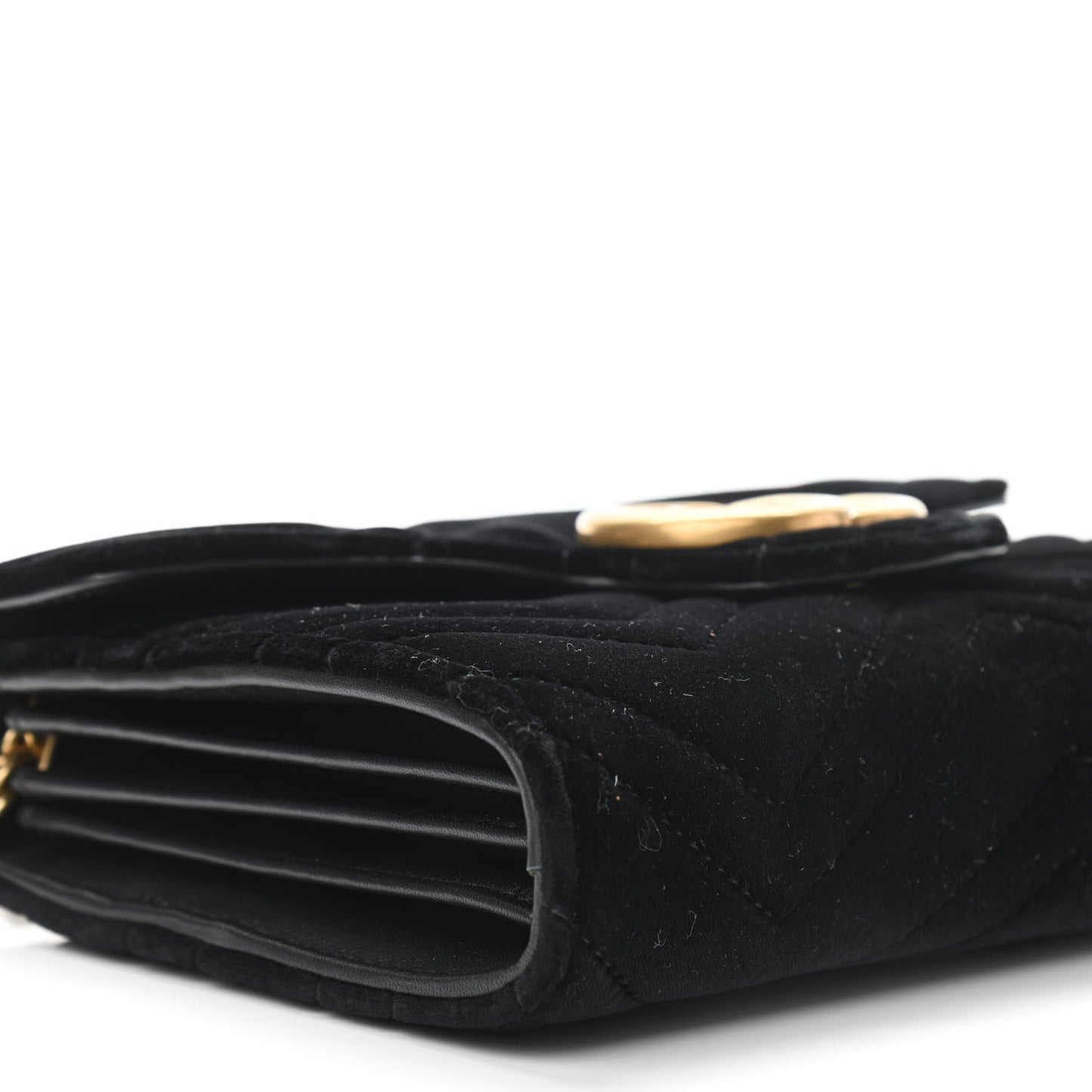 Velvet Matelasse GG Marmont Chain Wallet Black