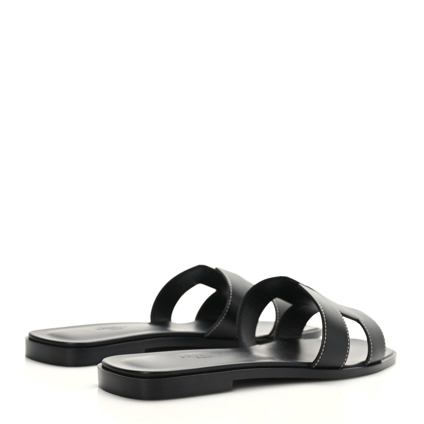 Box Calfskin Oran Sandals 38 Black