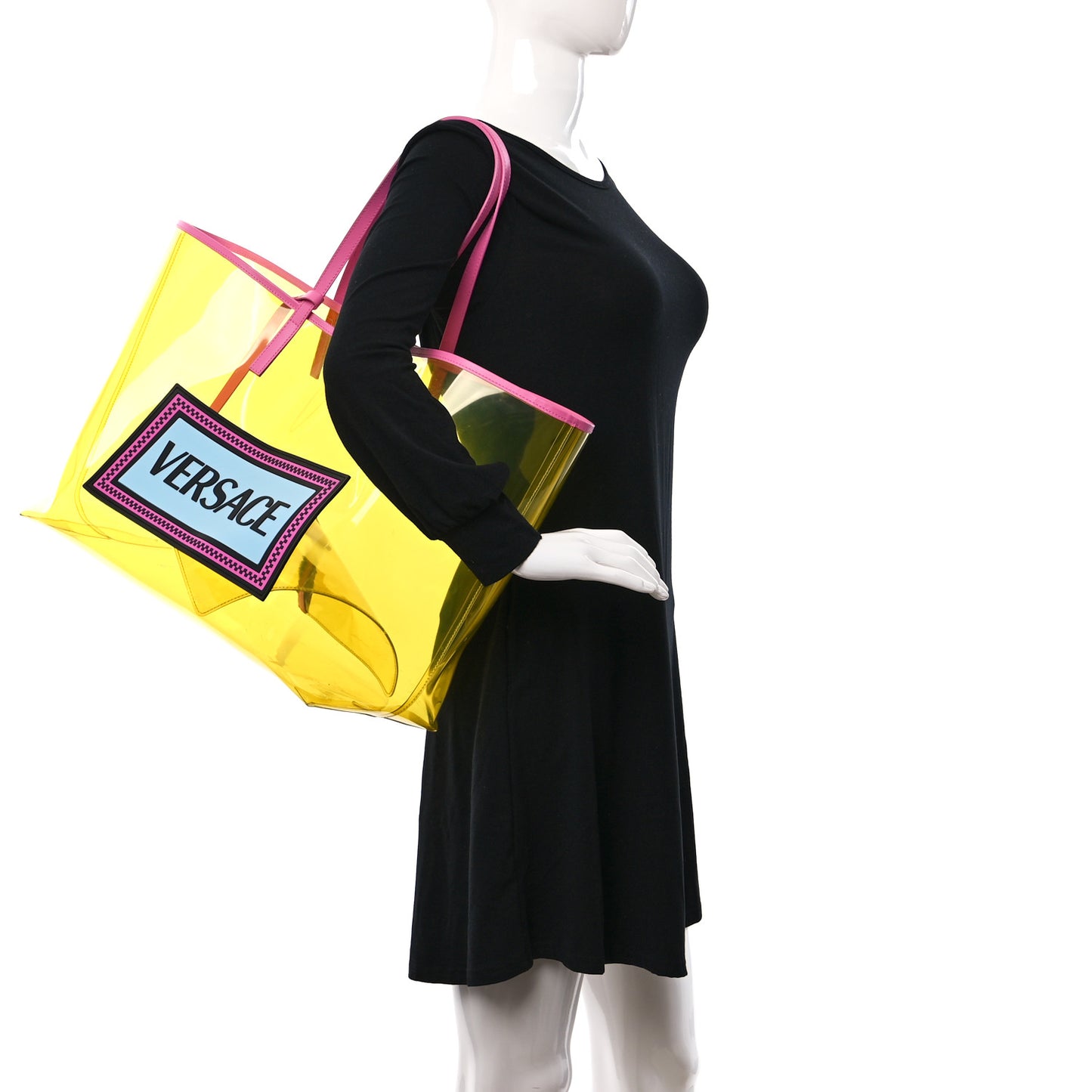 Vinyl Calfskin 90s Logo Tote Yellow