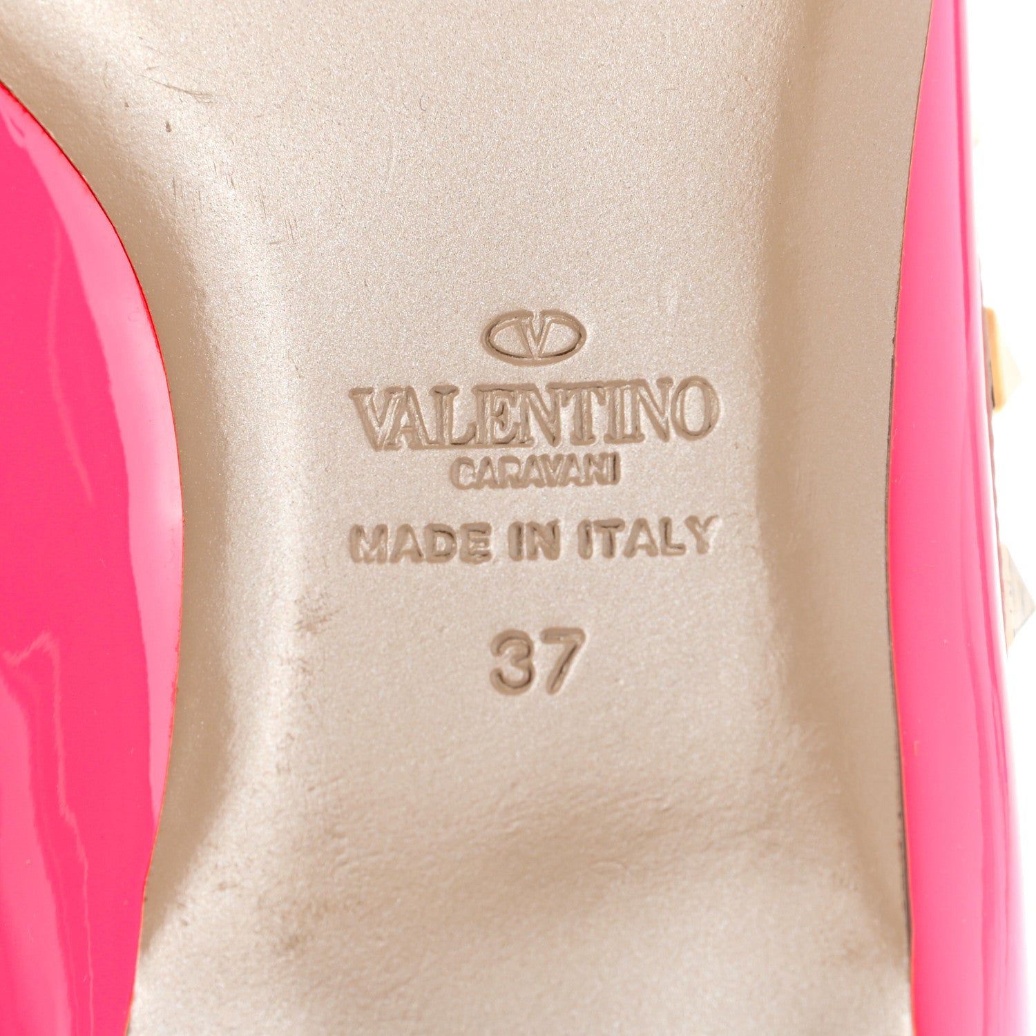 Valentino Garavani Patent Nappa Rockstud Ballerina Flats 37 Fuxia Fluo Poudre 7 of 9