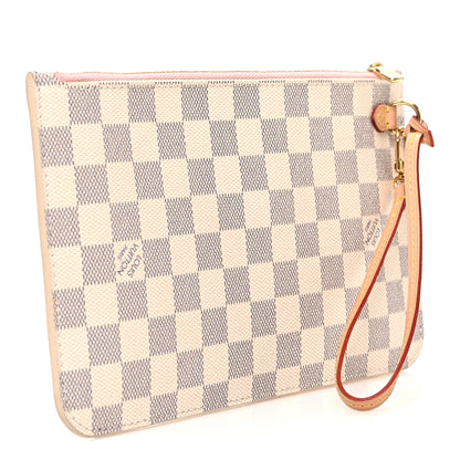 Louis Vuitton Damier Azur Neverfull MM GM Pochette Rose Ballerine 3 of 6