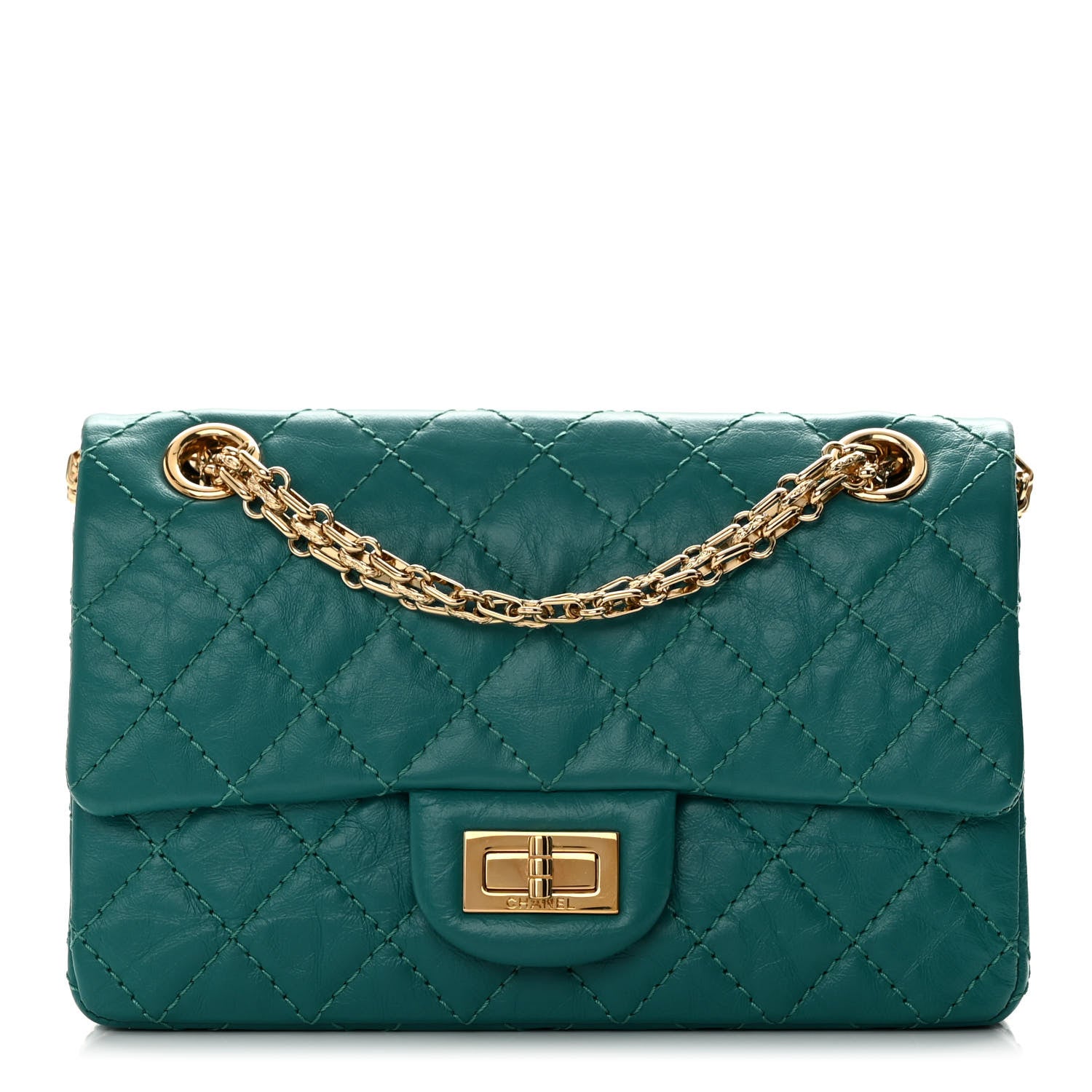 Chanel Aged Calfskin Quilted 2.55 Reissue Mini Flap Green 1 of 12