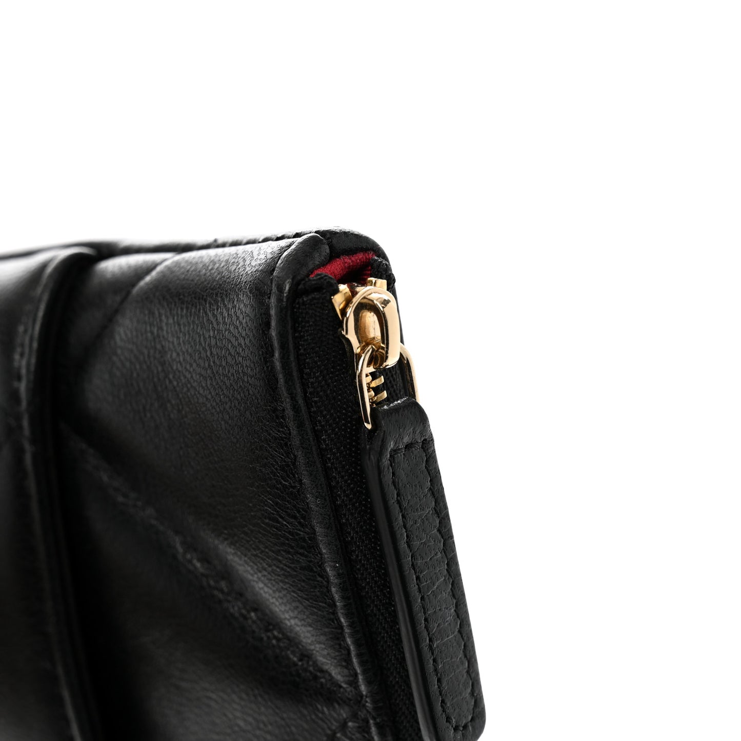 Goatskin Quilted Chanel 19 Pouch Black