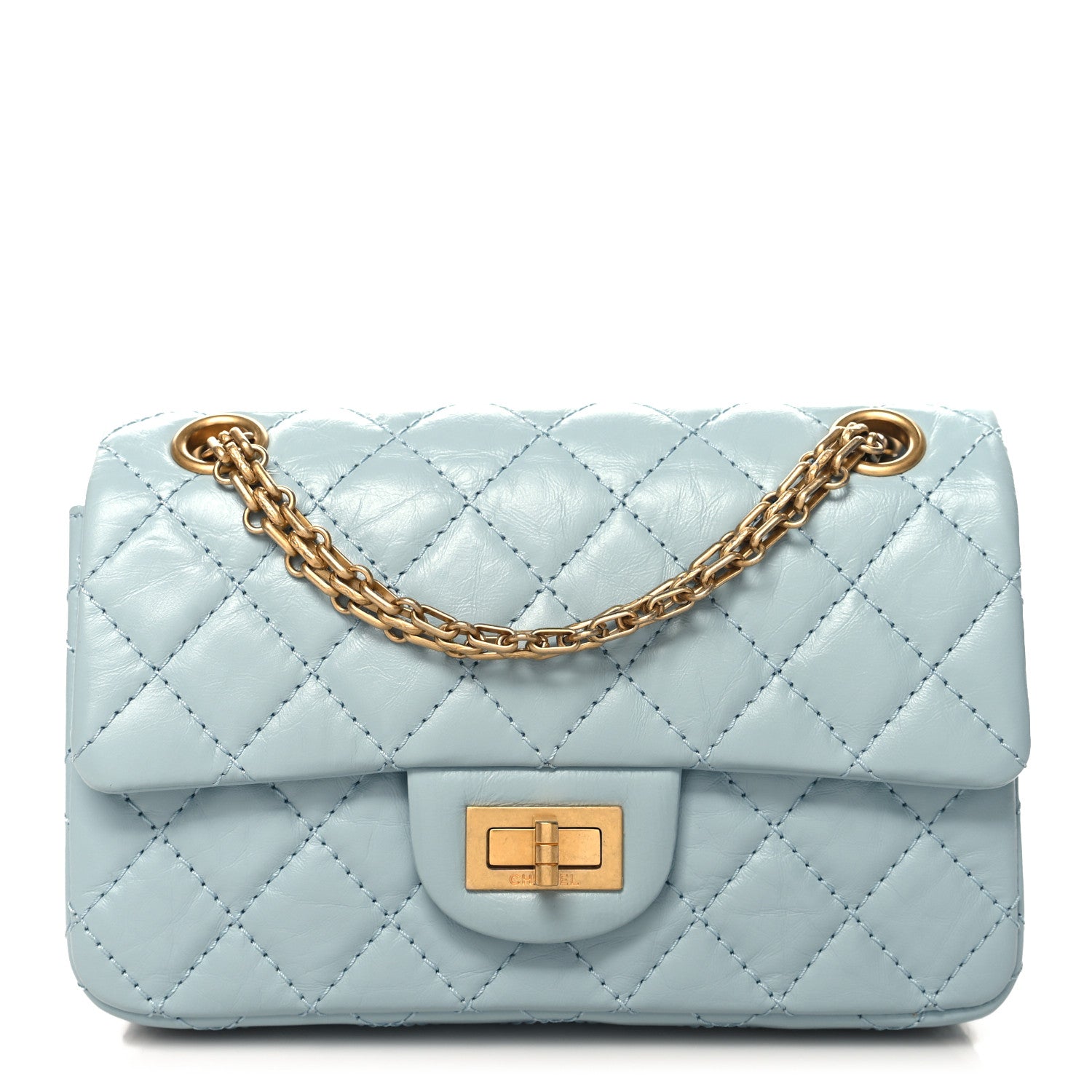 Chanel Aged Calfskin Quilted 2.55 Reissue Mini Flap Light Blue 1 of 10