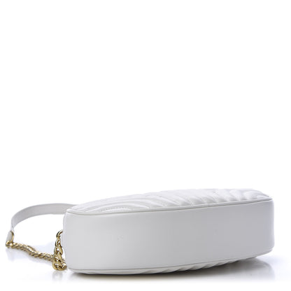 Prada Soft Calfskin Impunture Diagramme Chain Crossbody White 4 of 9
