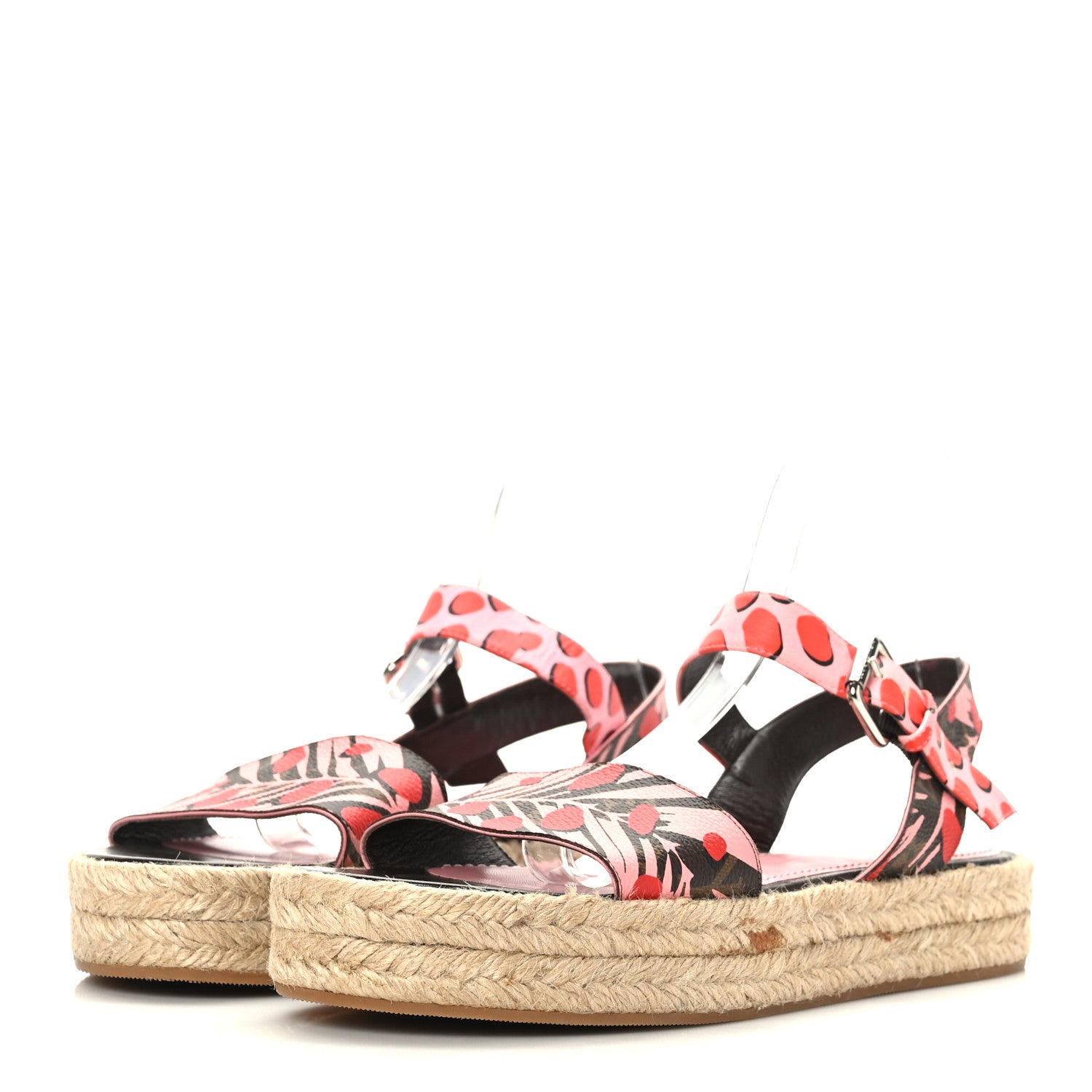 Louis Vuitton Monogram Jungle Dots Hibiscus Espadrille Sandals 39 Sugar Pink Poppy 3 of 8