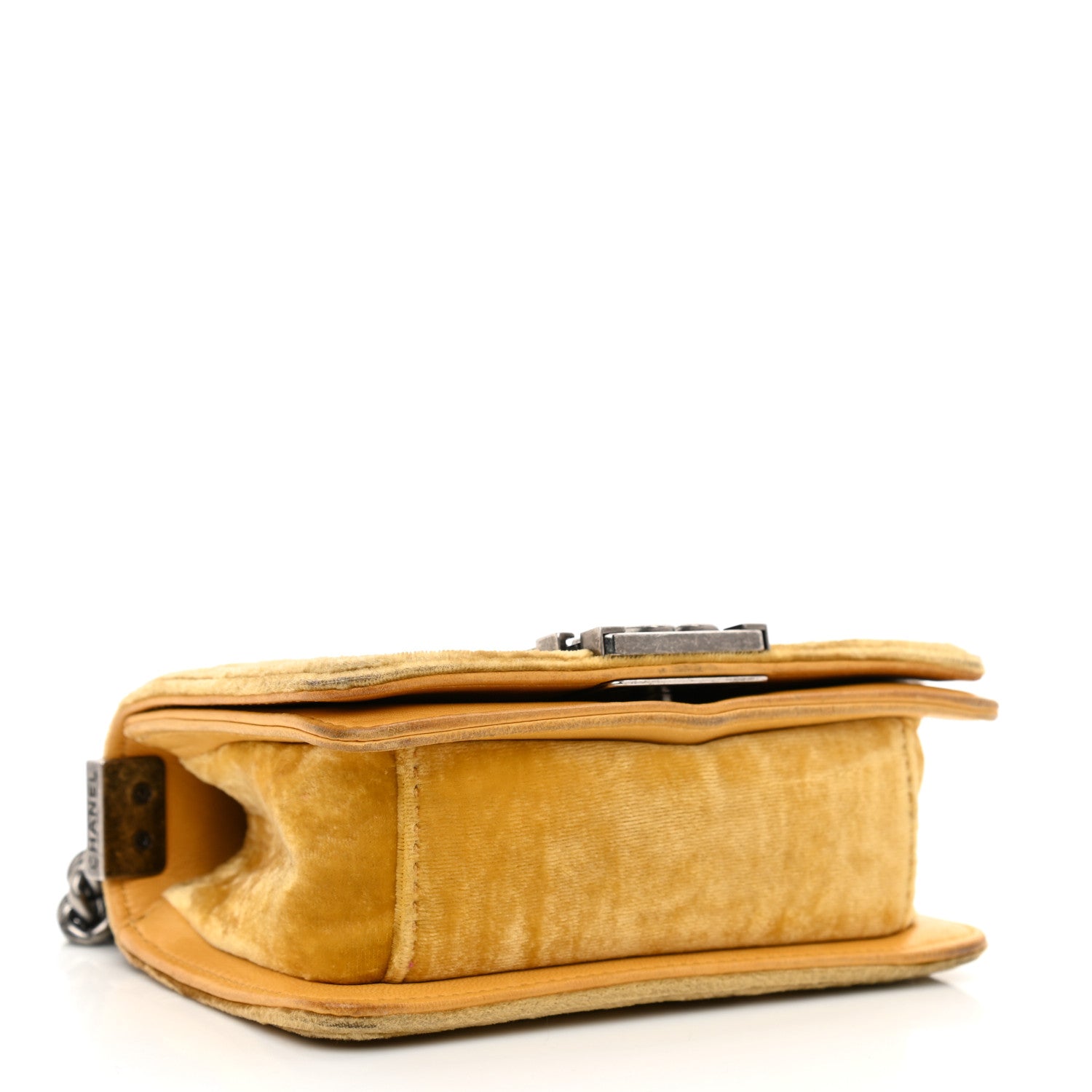 Chanel Velvet Quilted Mini Boy Flap Yellow 5 of 11