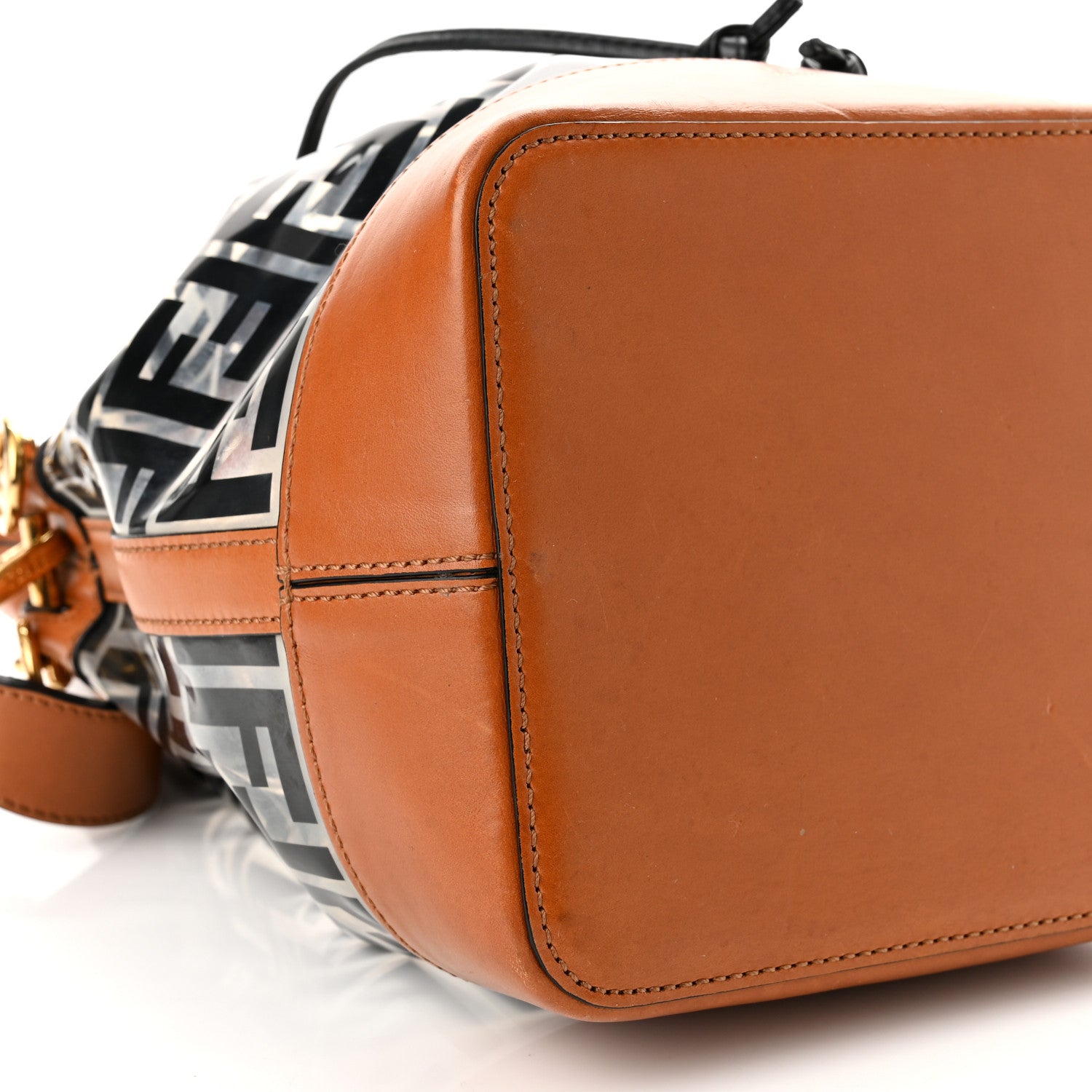 Fendi TPU FF Vitello Aura F is Fendi Grande Mon Tresor Bucket Bag Black Cuoio 9 of 10
