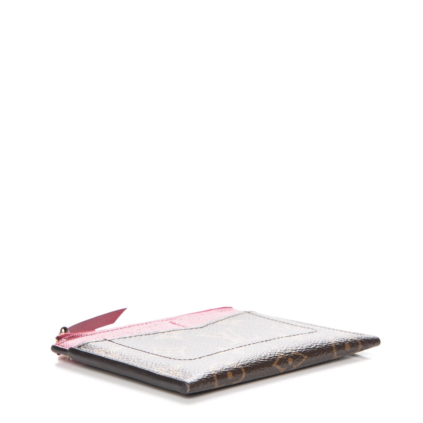 Monogram Zipped Card Holder Fuchsia