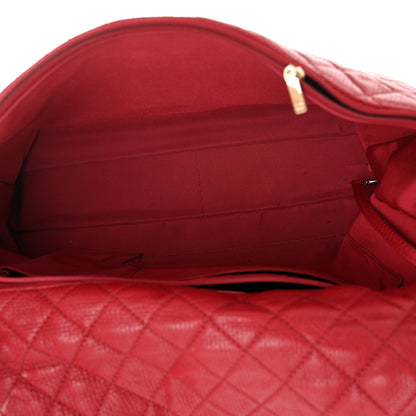 Chanel Calfskin Quilted XXL Travel Flap Bag Red 5 of 14