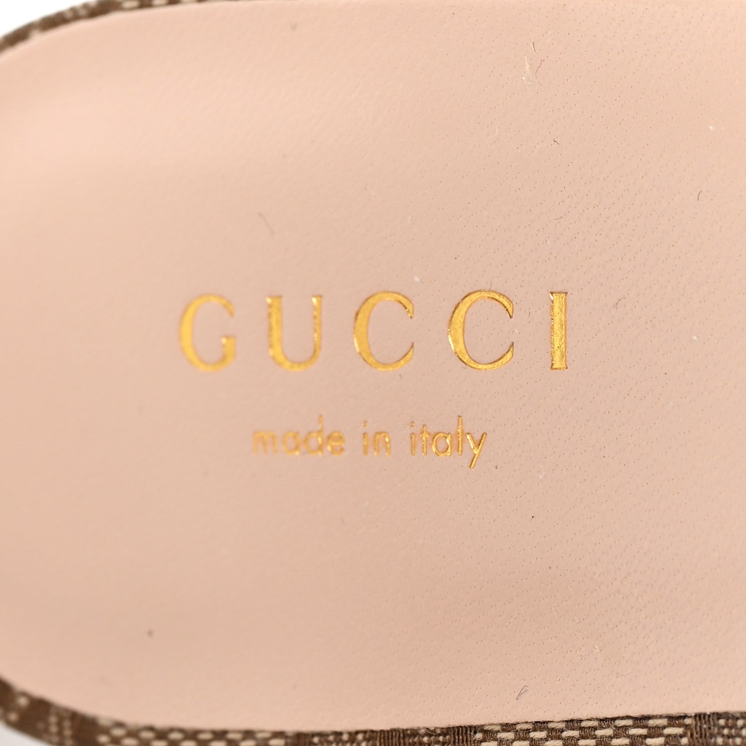 Gucci Monogram Nappa Chalotte Horsebit Ankle Strap 75mm Flatform Sandals 37 Beige Ebony 8 of 10