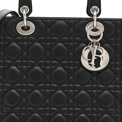 Christian Dior Lambskin Cannage Large Lady Dior Black 8 of 10