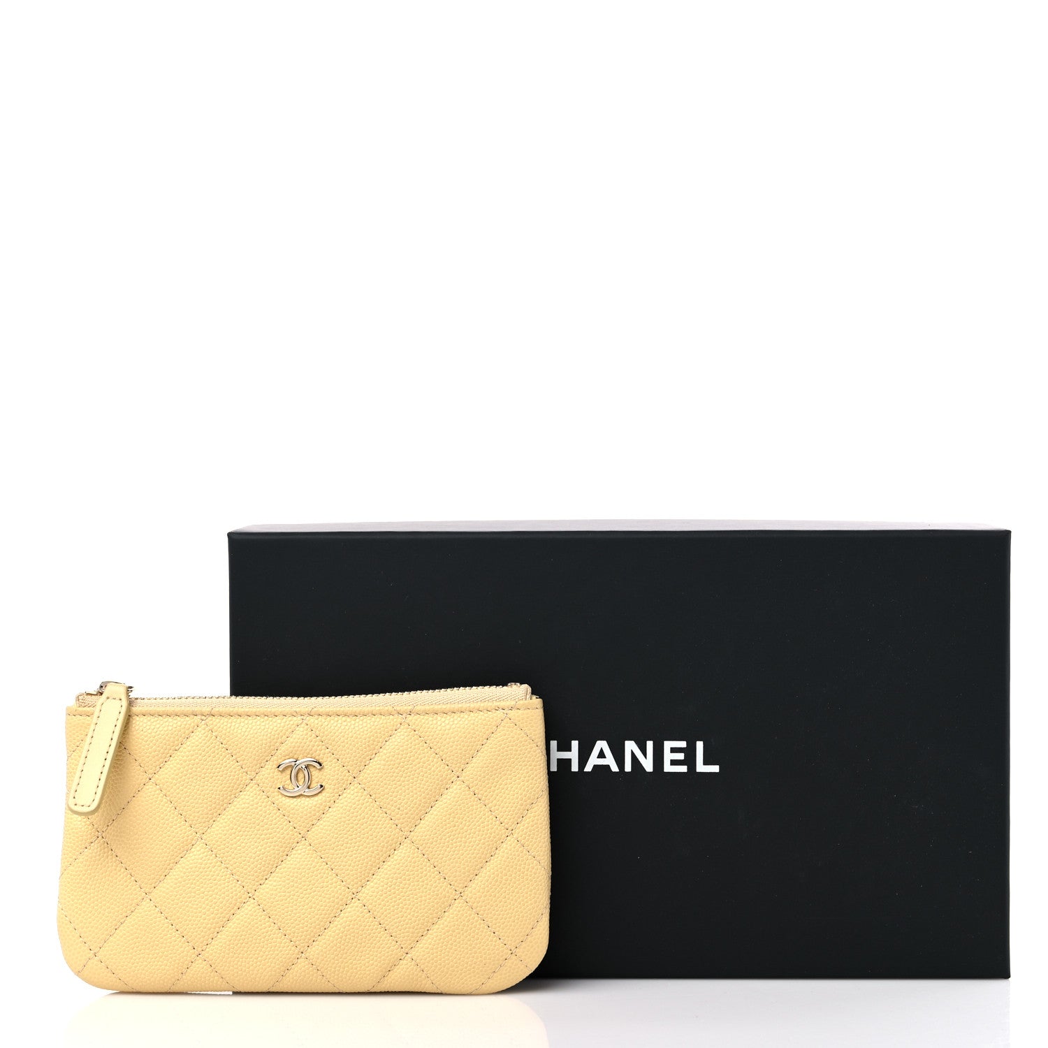 Chanel Caviar Quilted Small Pouch Yellow 9 of 9