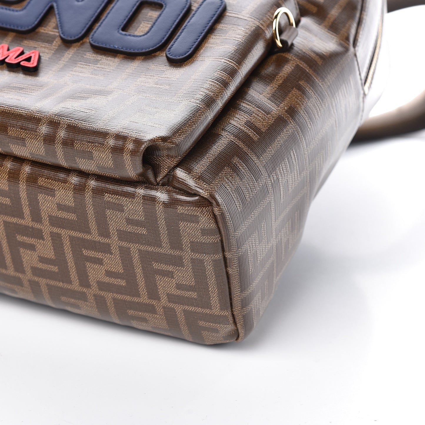 X FILA Glazed Fabric Vitello Century FF 1974 Mania Pouch Pocket Backpack Mogano Panna Blueberry