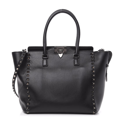 Valentino Garavani Vitello Rockstud Double Handle Tote Black 1 of 11
