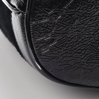 Gucci Suede Patent Web Medium Rajah Bucket Bag Black 16 of 16
