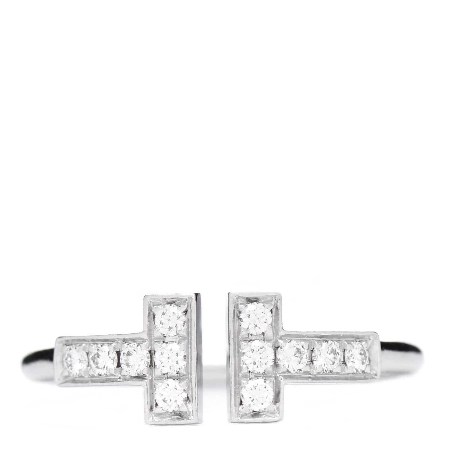 18K White Gold Diamond T Wire Ring 48 4.5