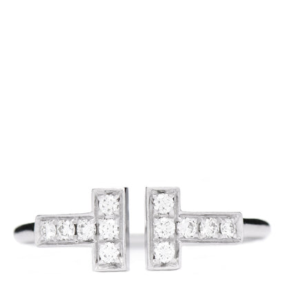 Tiffany 18K White Gold Diamond T Wire Ring 48 4.5 1 of 5