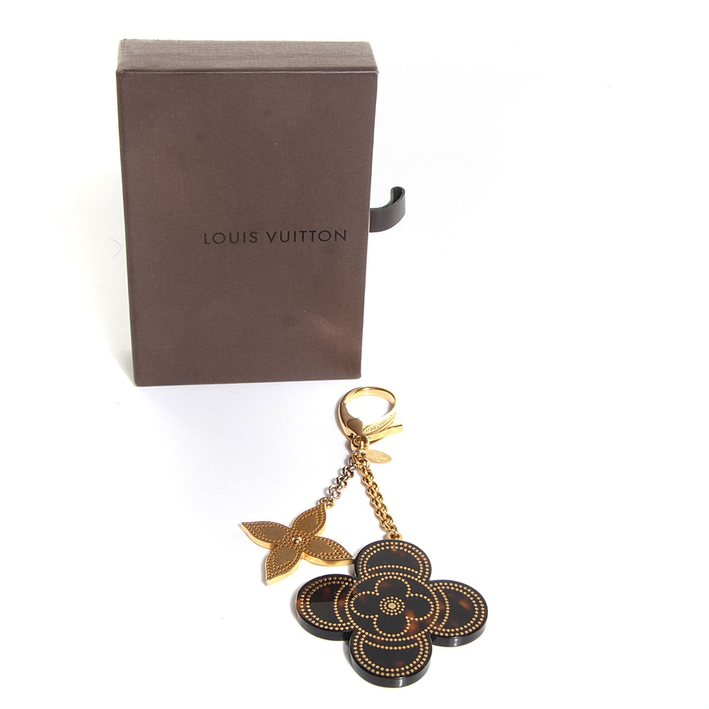 Stipply Flower Bag Charm Tortoise