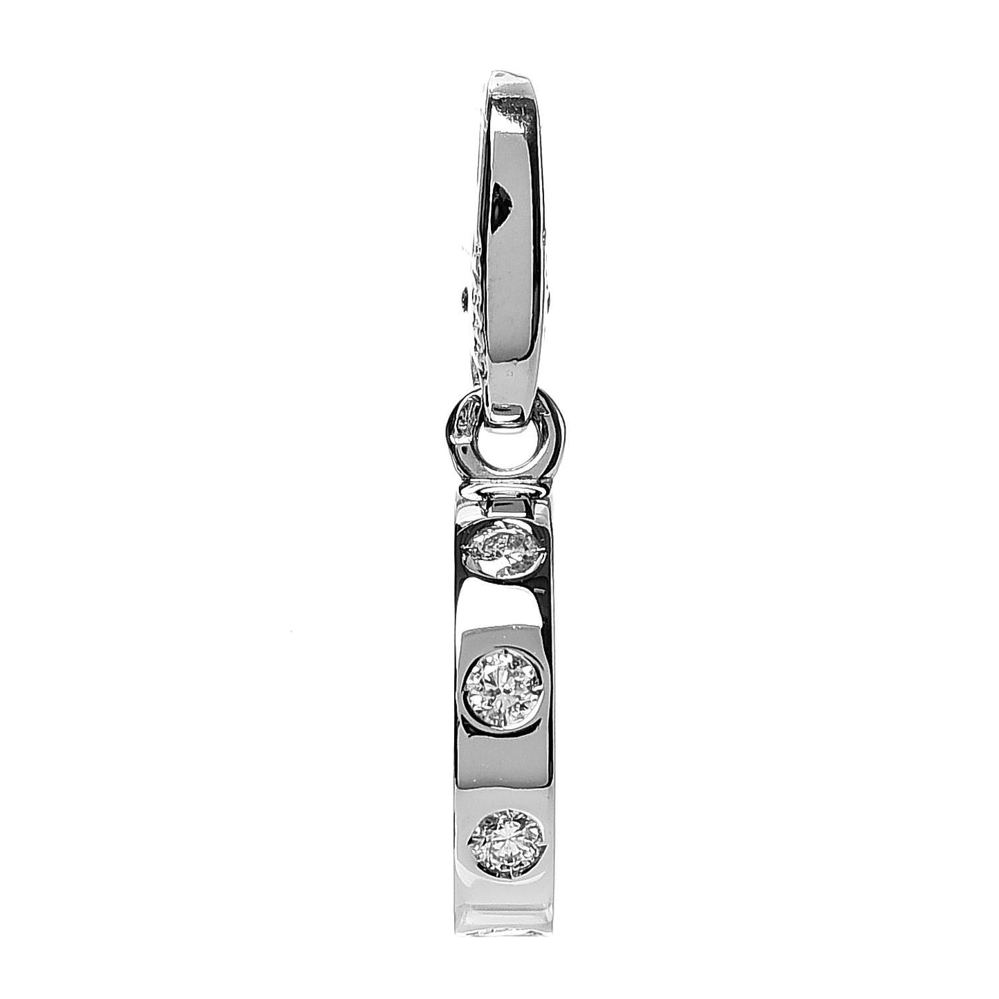 18K White Gold Diamond LOVE Ring Charm