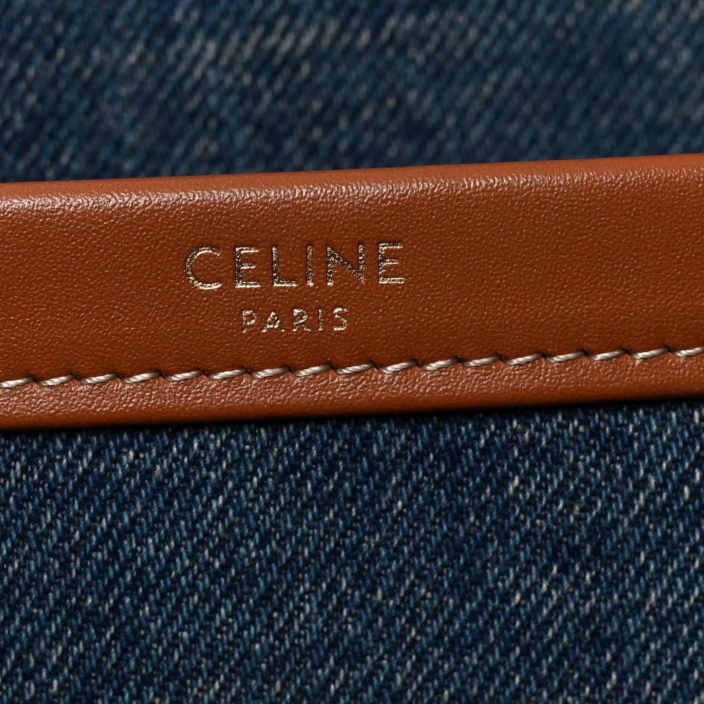 Denim Large Thais Cabas Navy Tan