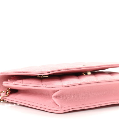 Chanel Caviar Quilted Wallet on Chain WOC Light Pink 10 of 12