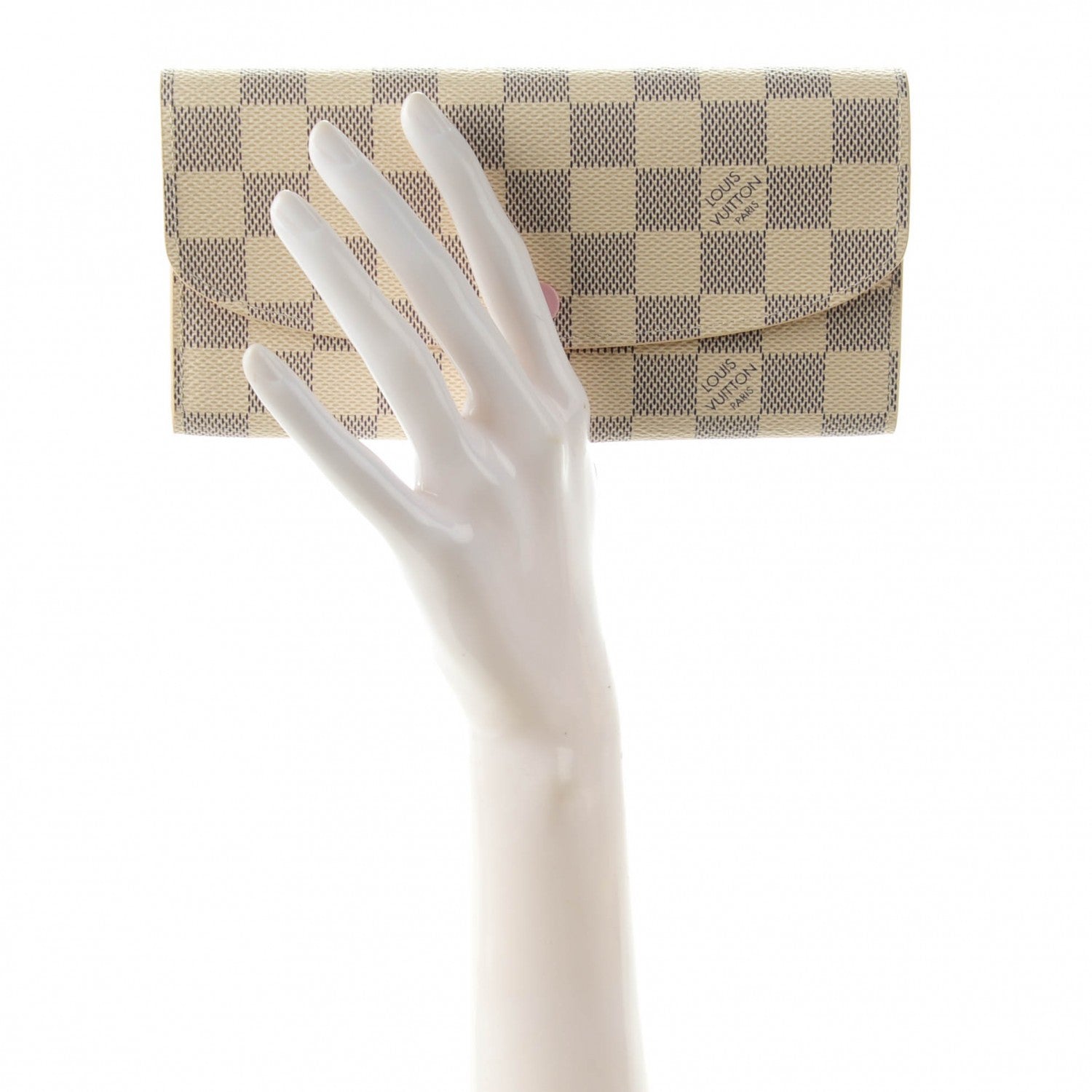 Louis Vuitton Damier Azur Emilie Wallet Rose Ballerine 2 of 7