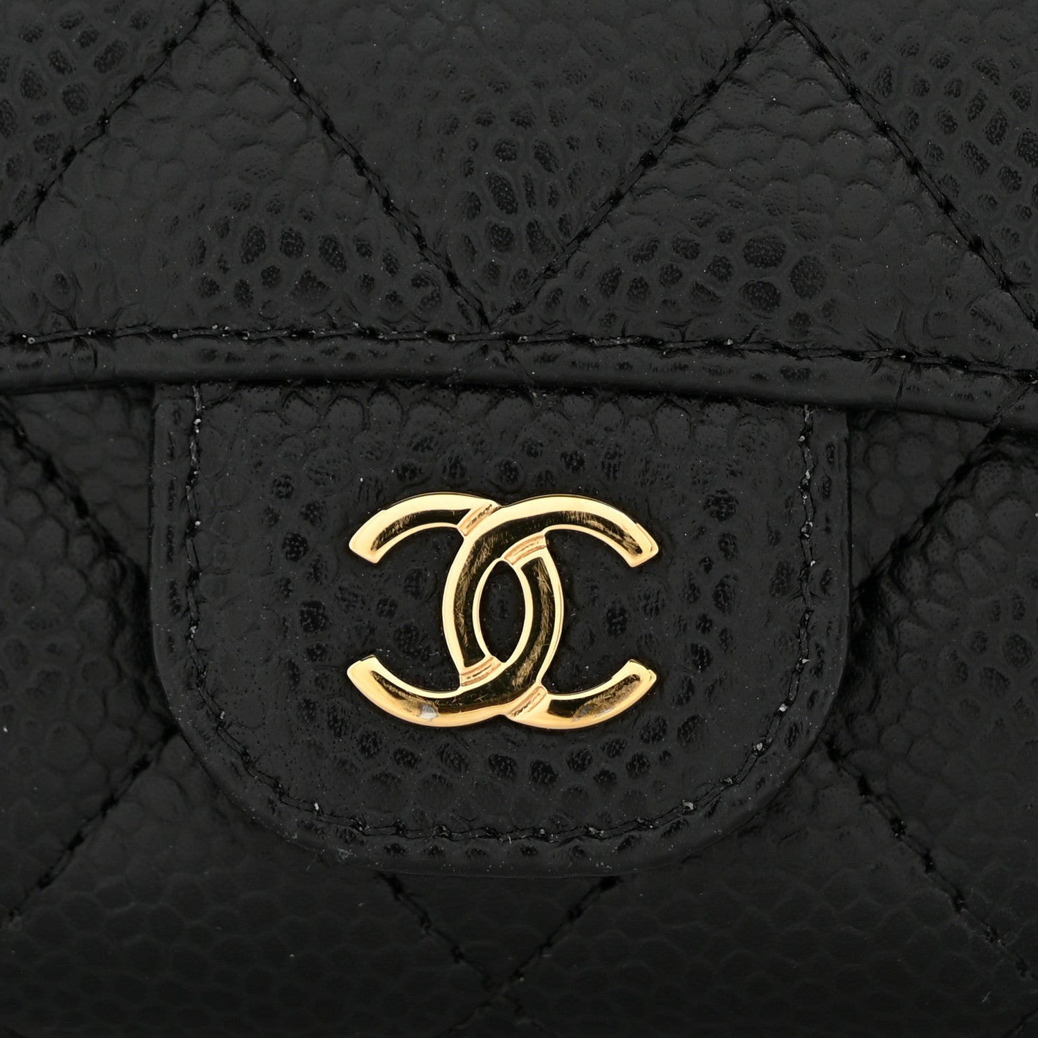 Chanel Caviar Quilted Flap Card Holder Wallet Black 10 of 10