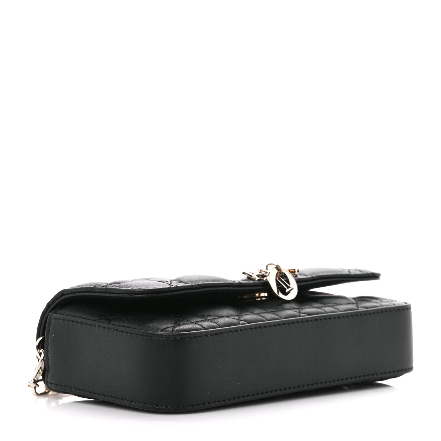 Christian Dior Lambskin Cannage Dior Talk Phone Pouch Black 3 of 11