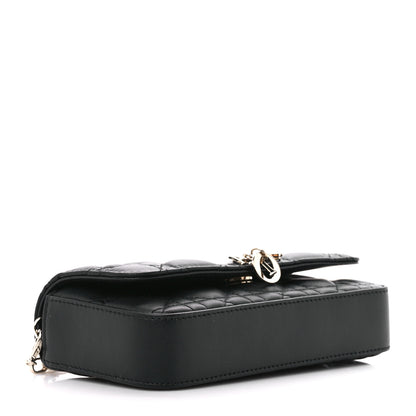 Christian Dior Lambskin Cannage Dior Talk Phone Pouch Black 3 of 11
