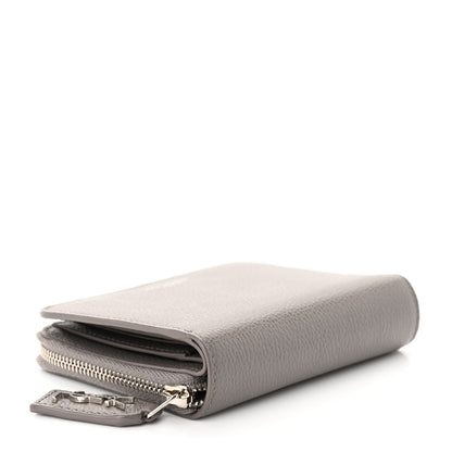 Saint Laurent Grained Calfskin Rive Gauche Compact Zip Around Wallet Fog 4 of 9