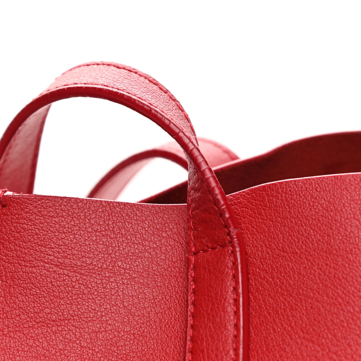 Saint Laurent Calfskin Large Shopping Tote Rouge Eros 15 of 16